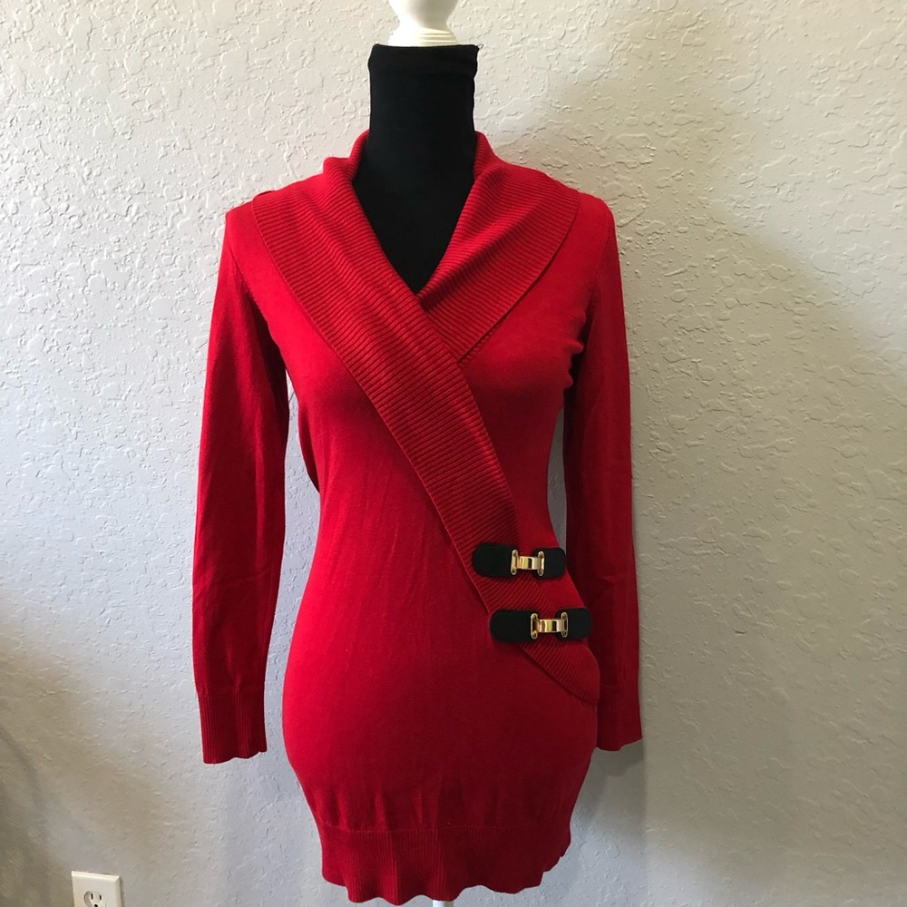 INC international concepts Buckle red Sweater